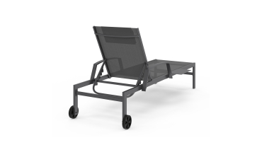 Transats inclinables Bornéo 5 positions avec tablette - lot de 2