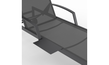 Transats inclinables Bornéo 5 positions avec tablette - lot de 2