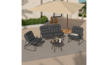 Salon de jardin Ariane 4 places gris