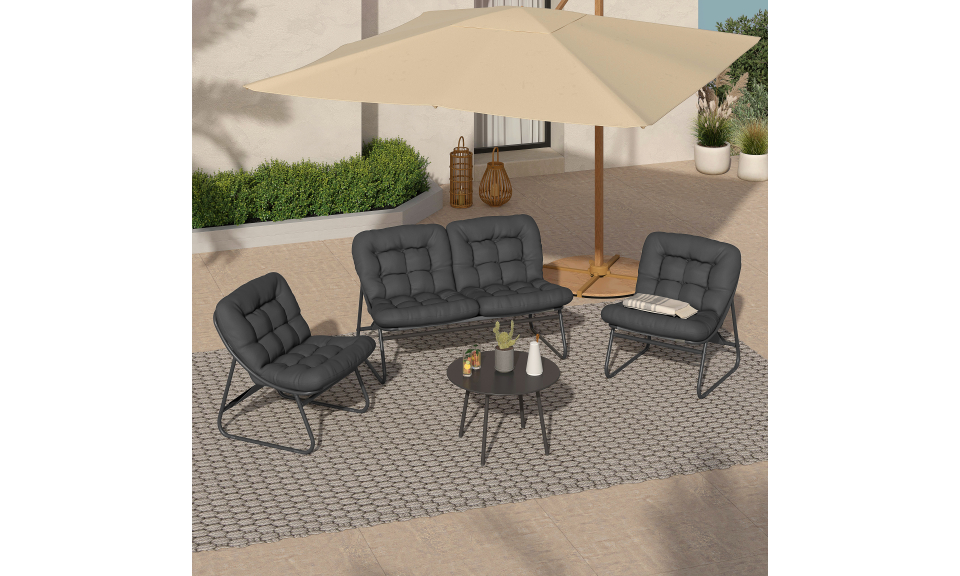 Salon de jardin Ariane 4 places gris