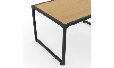 Salon de jardin d'angle Ozéa 12 places noir et cordage