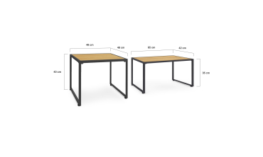 Salon de jardin d'angle Ozéa 12 places noir et cordage