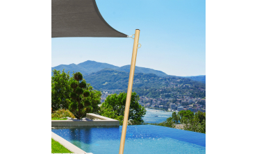 Poteaux ajustables pour voile d'ombrage effet bois - lot de 2