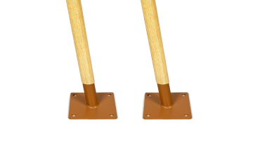 Poteaux ajustables pour voile d'ombrage effet bois - lot de 2