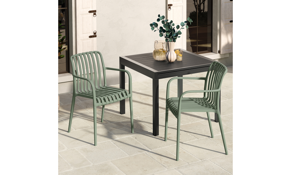 Chaises de jardin empilables Oviedo polypropylène vert - lot de 4