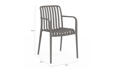 Chaises de jardin empilables Oviedo polypropylène gris - lot de 4