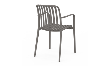 Chaises de jardin empilables Oviedo polypropylène gris - lot de 4