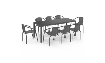 Ensemble repas Delma 8 places gris