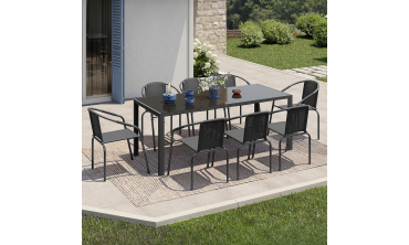 Ensemble repas Delma 8 places gris