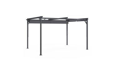 Pergola Marina 3x4m toit rétractable + 4 stores gris