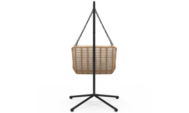 Fauteuil de jardin suspendu Lois effet rotin et coussin écru