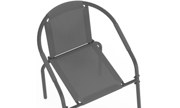 Chaises de jardin empilables Delma grises - lot de 4