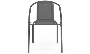 Chaises de jardin empilables Delma grises - lot de 4
