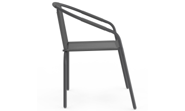 Chaises de jardin empilables Delma grises - lot de 4