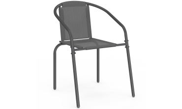 Chaises de jardin empilables Delma grises - lot de 4