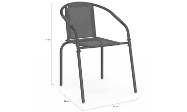 Chaises de jardin empilables Delma grises - lot de 6