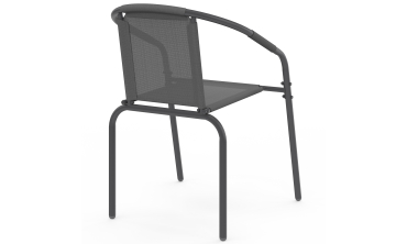 Chaises de jardin empilables Delma grises - lot de 6