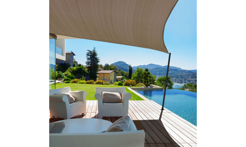 Voile d'ombrage triangulaire taupe 3x3x3m