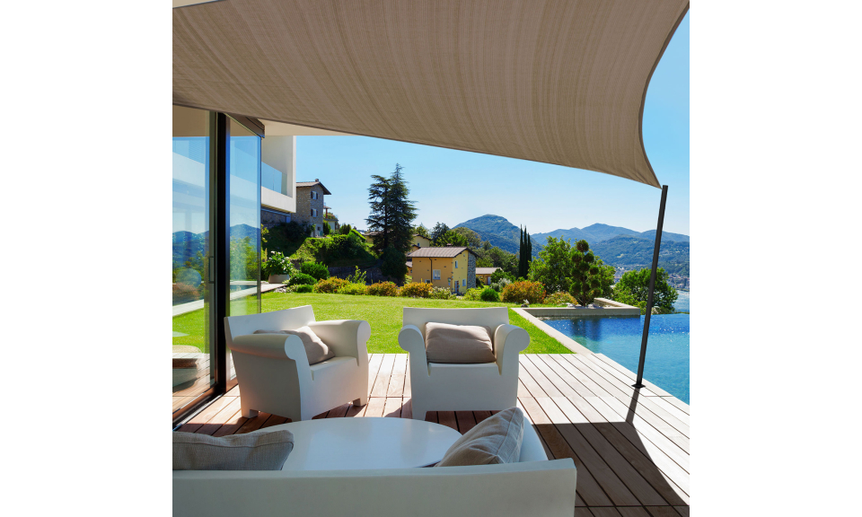 Voile d'ombrage triangulaire taupe 5x5x5m