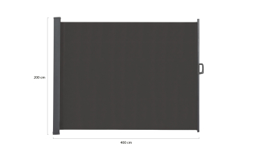 Paravent rétractable 400x200cm gris anthracite