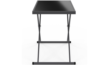 Table de jardin relevable Oleg 100cm verre trempé gris