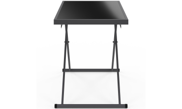 Table de jardin relevable Oleg 100cm verre trempé gris