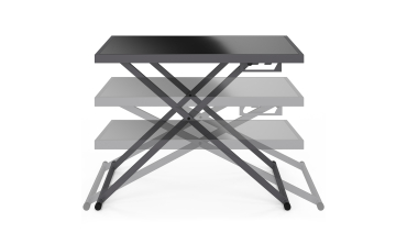 Table de jardin relevable Oleg 100cm verre trempé gris