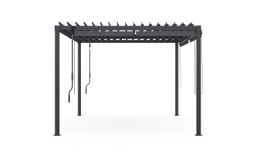 Pergola bioclimatique 3x4m lames orientables + 4 stores