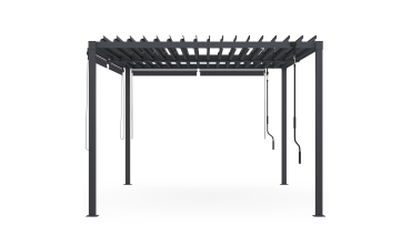 Pergola bioclimatique 3x4m lames orientables + 4 stores