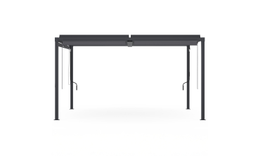 Pergola bioclimatique 3x4m lames orientables + 4 stores