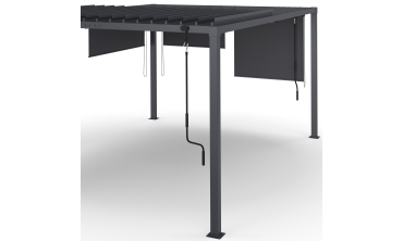 Pergola bioclimatique 3x4m lames orientables + 4 stores