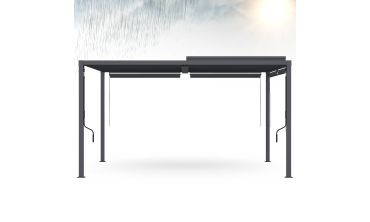 Pergola bioclimatique 3x4m lames orientables + 4 stores