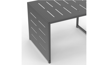 Transats inclinables Mindoro 5 positions avec table d'appoint - lot de 2