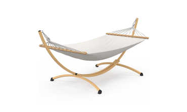 Hamac Amazonia support métal effet bois toile écrue