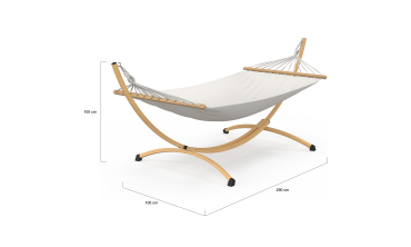 Hamac Amazonia support métal effet bois toile écrue