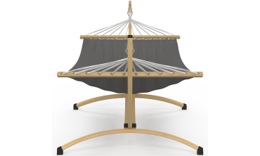 Hamac Amazonia support métal effet bois toile grise