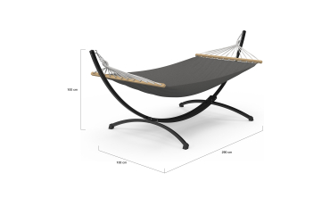 Hamac Amazonia support métal toile grise