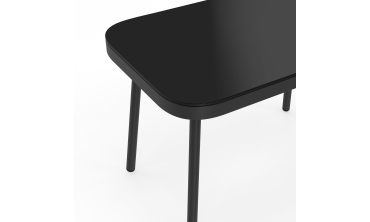 Salon de jardin Ozéa 4 places noir et cordage