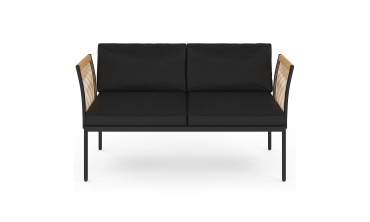 Salon de jardin Ozéa 4 places noir et cordage