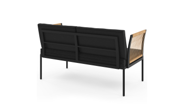 Salon de jardin Ozéa 4 places noir et cordage