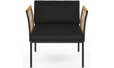 Salon de jardin Ozéa 4 places noir et cordage