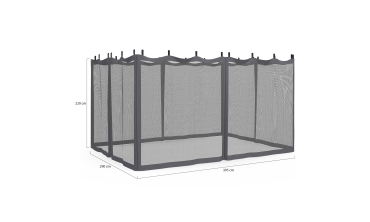 Moustiquaires pour pergola Marina 3x4m avec crochets de fixation - lot de 4