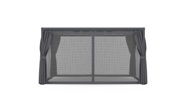 Pergola bioclimatique 3x4m lames orientables + 4 moustiquaires