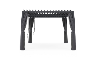 Pergola bioclimatique 3x4m lames orientables + 4 moustiquaires