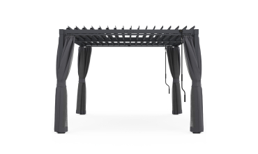 Pergola bioclimatique 3x4m lames orientables + 4 moustiquaires