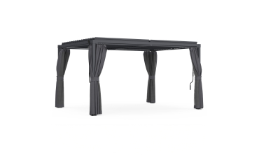 Pergola bioclimatique 3x4m lames orientables + 4 moustiquaires