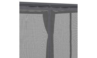 Pergola bioclimatique 3x4m lames orientables + 4 moustiquaires