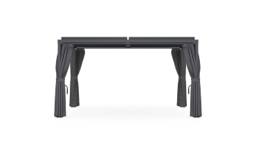 Pergola bioclimatique 3x4m lames orientables + 4 moustiquaires