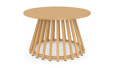 Table basse de jardin ronde Hortensia métal effet bois Ø70cm