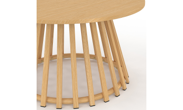 Table basse de jardin ronde Hortensia métal effet bois Ø70cm